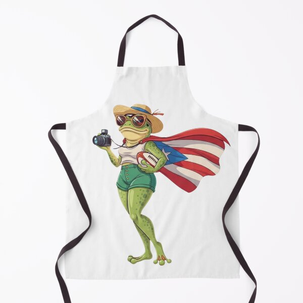 Item preview, Puerto Rico Frog Patriotic Summer Camera Football Design designed and sold by ArtFromBeyond.