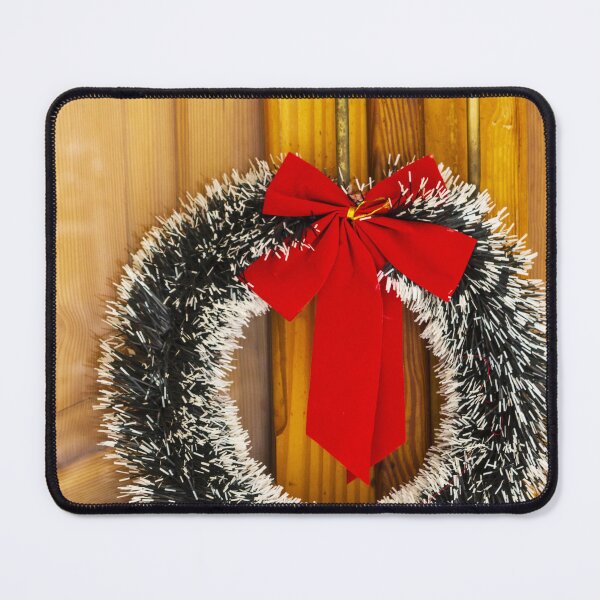 Item preview, Festive Christmas Wreath With Red Bow on Rustic Wooden Door for Holiday Decor designed and sold by Nmallia.