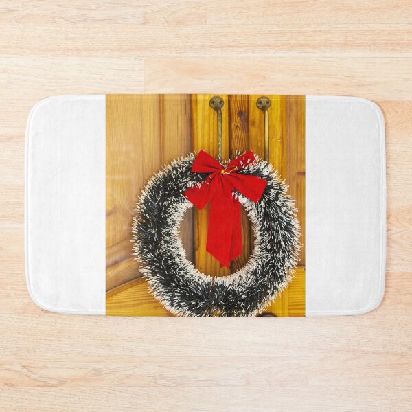 Item preview, Festive Christmas Wreath With Red Bow on Rustic Wooden Door for Holiday Decor designed and sold by Nmallia.