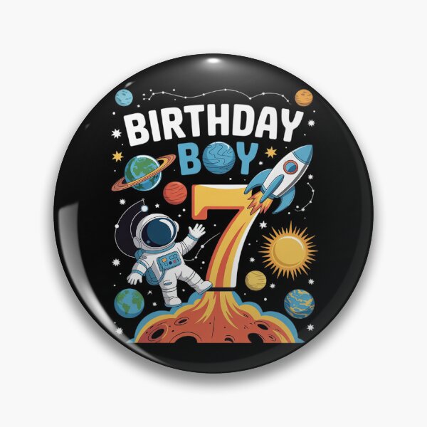Item preview, Boys 7th Birthday Astronaut Space Planets Seven Years old designed and sold by DigitaldeligArt.
