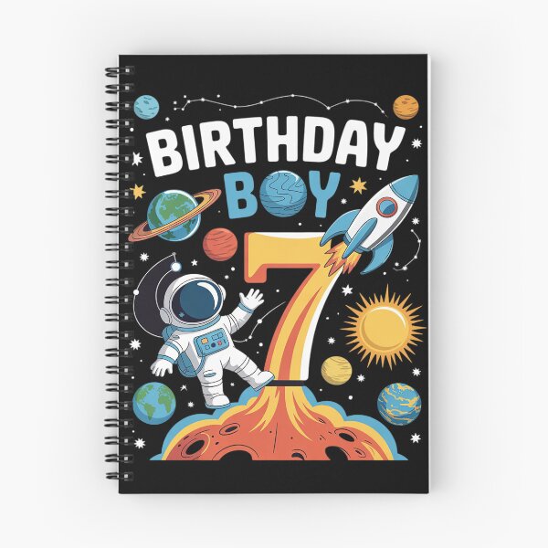 Item preview, Boys 7th Birthday Astronaut Space Planets Seven Years old designed and sold by DigitaldeligArt.