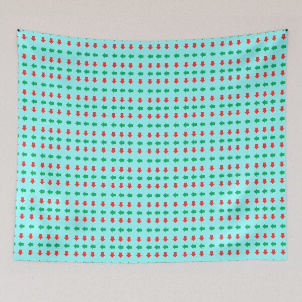 Item preview, Green and Red Left and Down Arrows on Cyan background pattern designed and sold by fev-rocks.