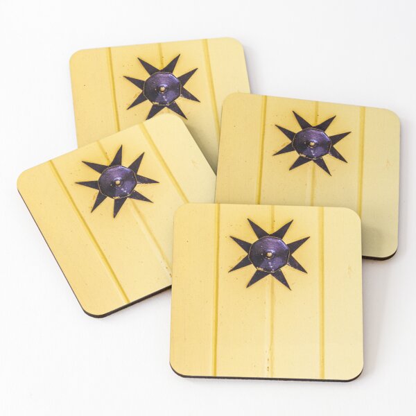 Item preview, Bright Yellow Door Panel With Black Starburst Knob Decor for Interior Design and Photography designed and sold by Nmallia.