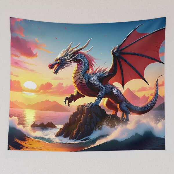 Item preview, Dragon Tapestry, duvet cover, throw blanket, shower curtain designed and sold by CharlottePlaceArt.