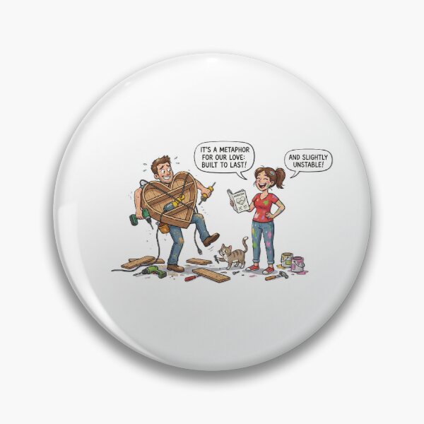 Item preview, Funny DIY Couple Valentine's - Built to Last & Slightly Unstable Humor designed and sold by KERK Art and Design.