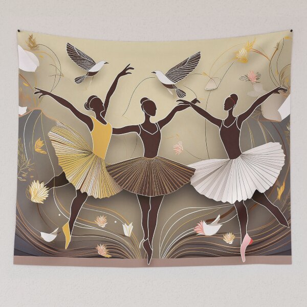 Item preview, Dancers Tapestry, duvet cover, throw blanket, shower curtain designed and sold by CharlottePlaceArt.