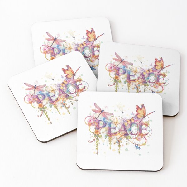 Item preview, The Word Peace with Butterflies and Flowers designed and sold by Soulstar Designs.