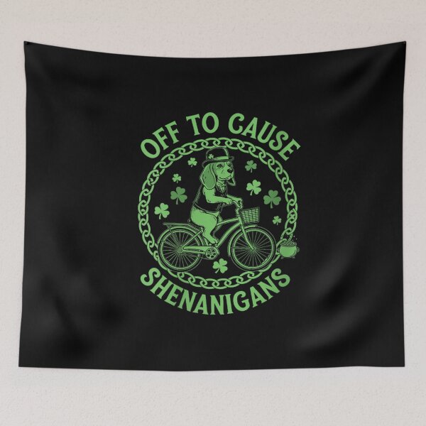Item preview, Off To Cause Shenanigans St Patricks Day Irish Beagle Dog Bicycle designed and sold by LeonellDavy.