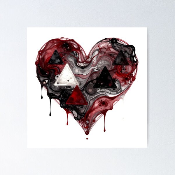 Item preview, triangular pulse colorful heart shaped geometric abstract design designed and sold by SmashingDeals.