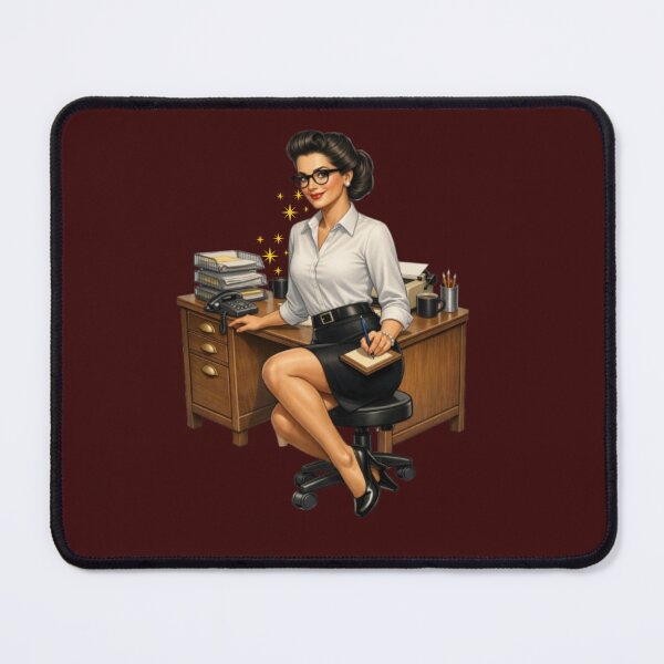 Item preview, Retro Office Pin-Up Girl Vintage 1950s Secretary Illustration designed and sold by Bea May Bombshell Studio.