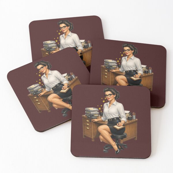 Item preview, Retro Office Pin-Up Girl Vintage 1950s Secretary Illustration designed and sold by Bea May Bombshell Studio.