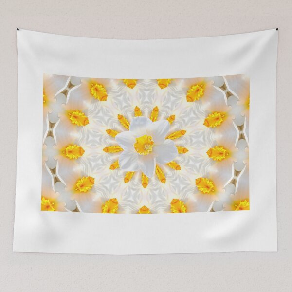 Item preview, White and Yellow Daffodil Kaleidoscope designed and sold by BostonArcImage.