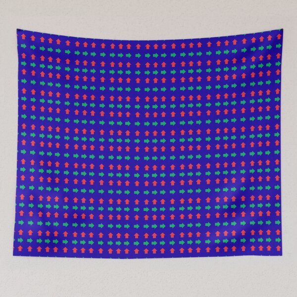Item preview, Green and Red Right and Up Arrows on Blue background pattern designed and sold by fev-rocks.