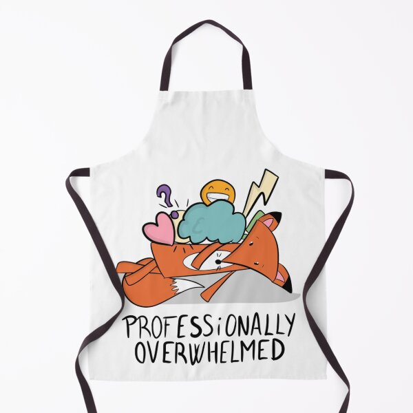 Item preview, Professionally Overwhelmed Cute Fox Mental Health Quote designed and sold by DesignFreakArt.