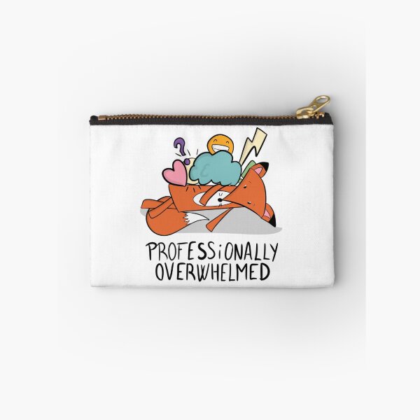 Item preview, Professionally Overwhelmed Cute Fox Mental Health Quote designed and sold by DesignFreakArt.