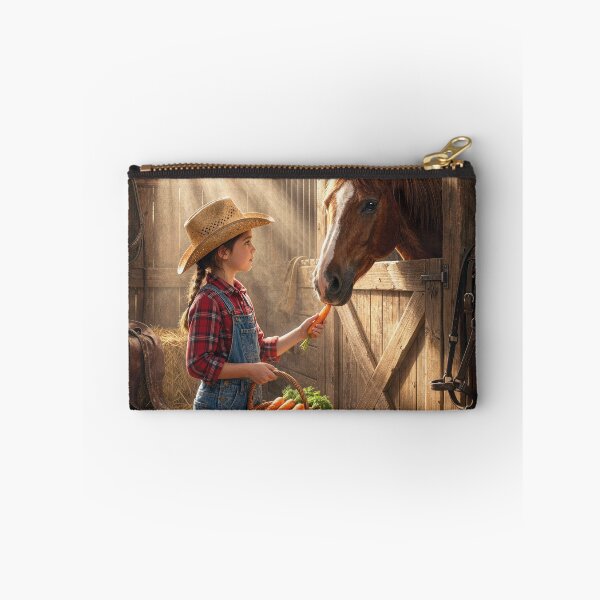 Item preview, Young Girl with Carrots Feeding a Horse designed and sold by Maria Dryfhout.