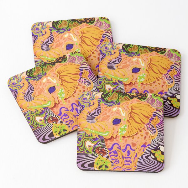 Item preview, Trippy Elephant Vision – Colorful Psychedelic Fantasy Art designed and sold by ANIARTONLINE.