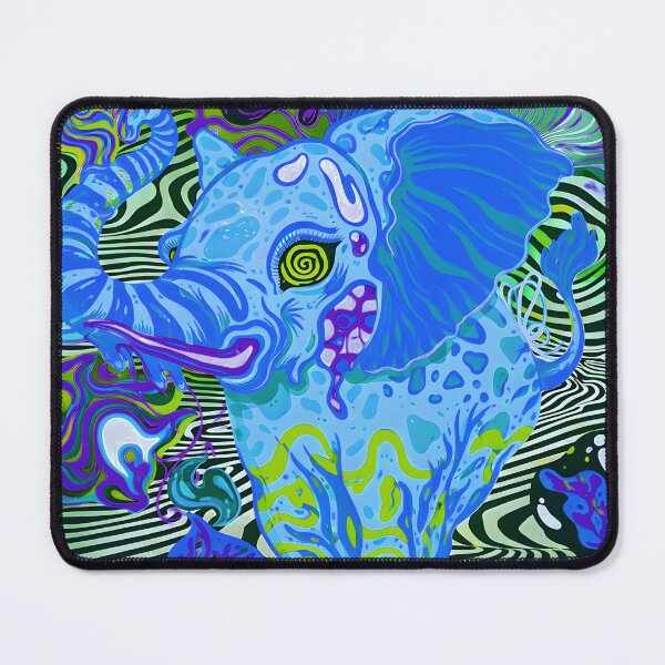 Item preview, Neon Blue Elephant Vision – Surreal Fantasy Artwork designed and sold by ANIARTONLINE.