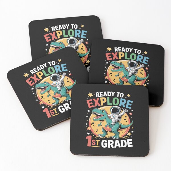 Item preview, First day back to School 1st grade Astronaut Dinosaur boys designed and sold by DigitaldeligArt.