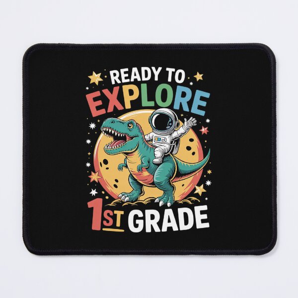 Item preview, First day back to School 1st grade Astronaut Dinosaur boys designed and sold by DigitaldeligArt.