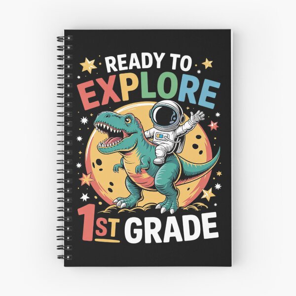 Item preview, First day back to School 1st grade Astronaut Dinosaur boys designed and sold by DigitaldeligArt.