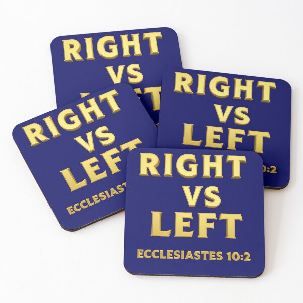 Item preview, Gold Ecclesiastes 10:2 Right vs Left - 3D Scripture Wisdom on Deep Navy designed and sold by PatriotPrint.