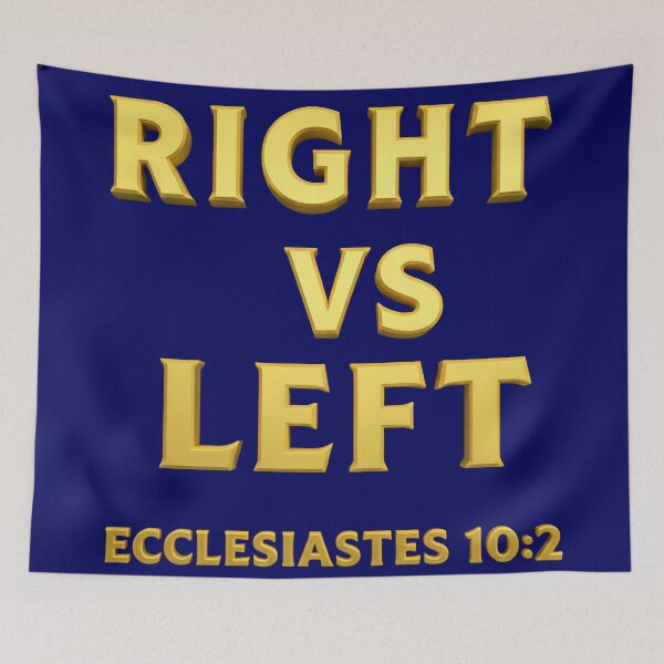 Item preview, Gold Ecclesiastes 10:2 Right vs Left - 3D Scripture Wisdom on Deep Navy designed and sold by PatriotPrint.