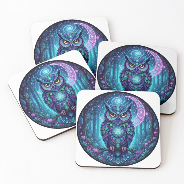 Item preview, Mystical Celestial Owl: Galactic Night Forest Guardian designed and sold by Nomadic-Prints.
