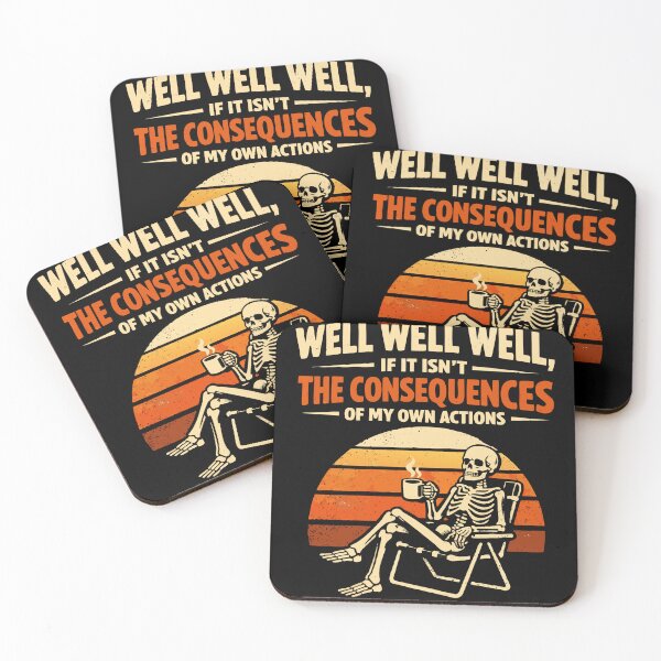 Item preview, Consequences Of My Own Actions Skeleton Retro Sunset designed and sold by WavesStation.