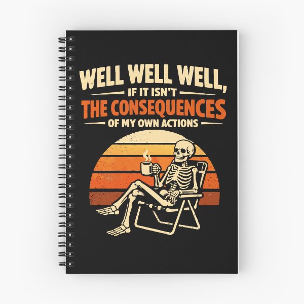 Item preview, Consequences Of My Own Actions Skeleton Retro Sunset designed and sold by WavesStation.