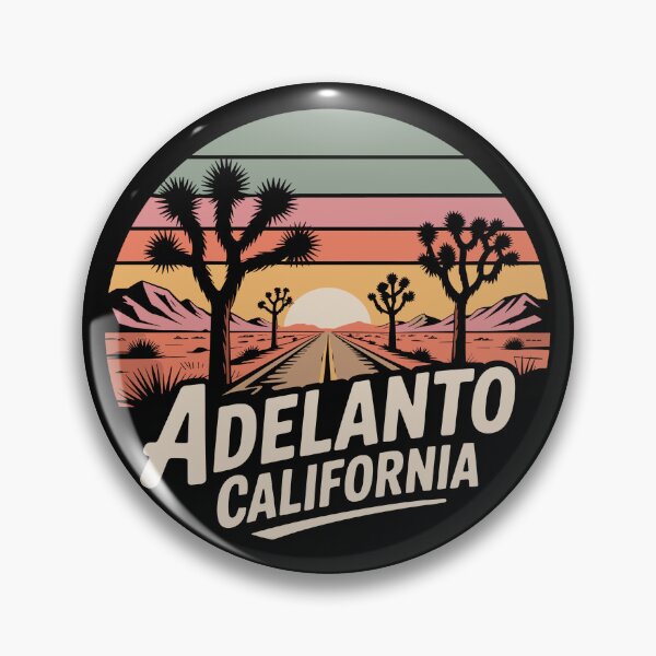 Item preview, Adelanto California – Retrp Sunset Desert designed and sold by JessArty ⭐⭐⭐⭐⭐.