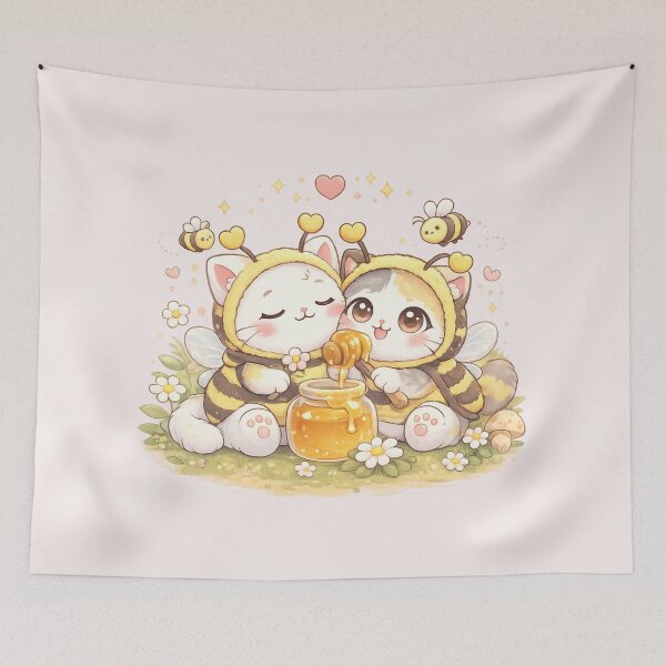 Item preview, Mochi & Lumi – Sweet Bee Cats Honey Love designed and sold by Mochi Studio.