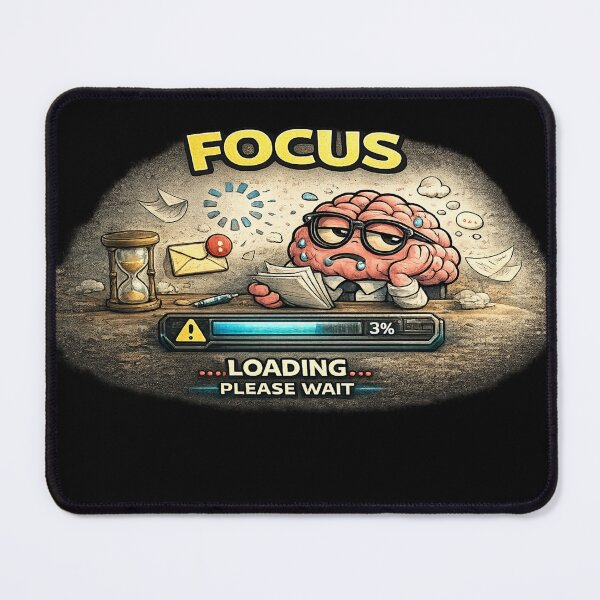 Item preview, Focus Loading Please Wait - ADHD Brain Funny Productivity Meme designed and sold by FeralMindStudio.