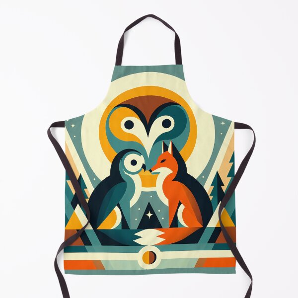 Item preview, Geometric Owl and Fox Under Moon designed and sold by InkSmithery.