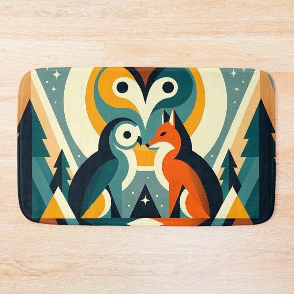 Item preview, Geometric Owl and Fox Under Moon designed and sold by InkSmithery.