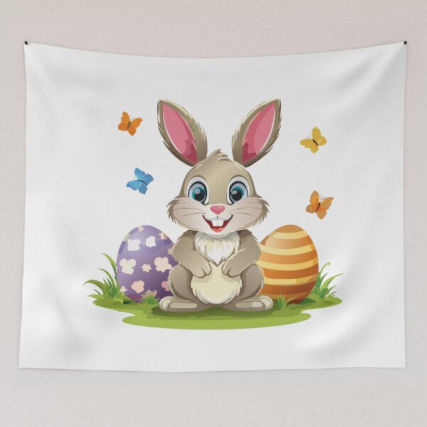 Item preview, Cartoon smiling Easter bunny  designed and sold by Danler.