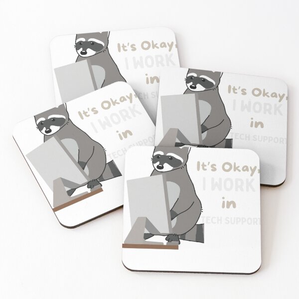 Item preview, It’s Okay I Work in Tech Support Funny Raccoon IT Shirt designed and sold by HOUSE OF TIST.