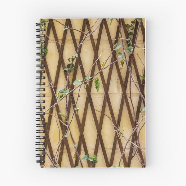 Item preview, Vine-Covered Wooden Lattice Against Yellow Wall Creating Rustic Garden Fence designed and sold by Nmallia.