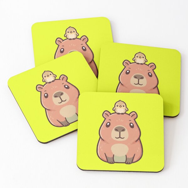 Item preview, Cute Capybara with Bird Friend Kawaii Pastel Aesthetic designed and sold by TSE DESIGN.