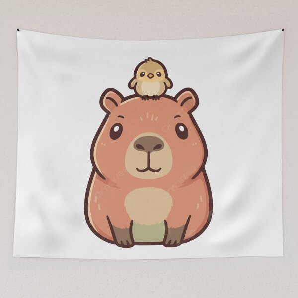 Item preview, Cute Capybara with Bird Friend Kawaii Pastel Aesthetic designed and sold by TSE DESIGN.