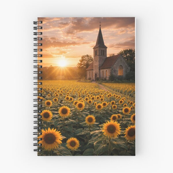 Item preview,  Sunflowers and chapel at sunset designed and sold by JuViRo.