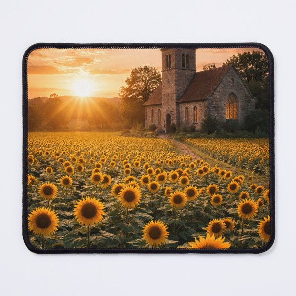 Item preview,  Sunflowers and chapel at sunset designed and sold by JuViRo.