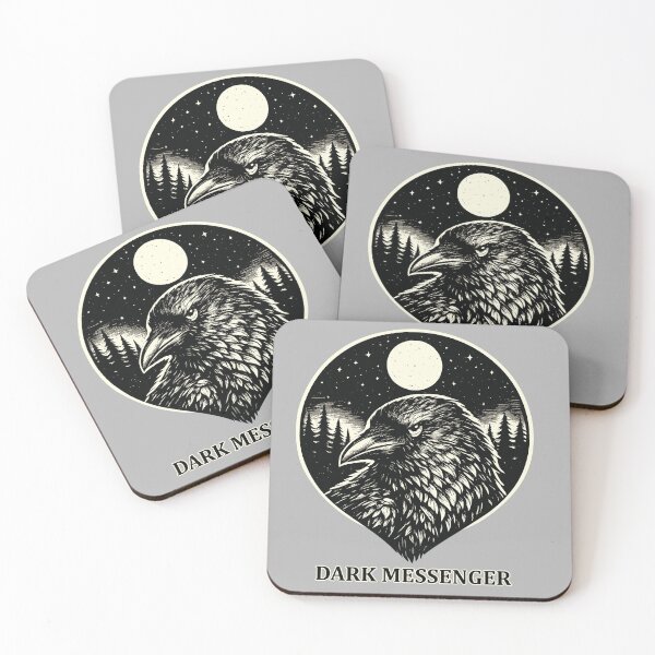 Item preview, Dark Messenger - Raven in Woodcut Style designed and sold by ZeitgeistSeason.