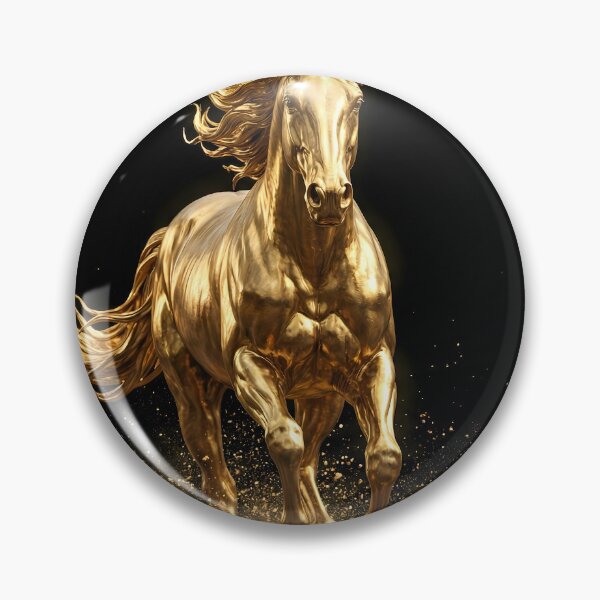Artikelvorschau, Golden Stallion Run - Antikes Gold Pferd & Kraft entworfen und verkauft von Neon Nature Studio.