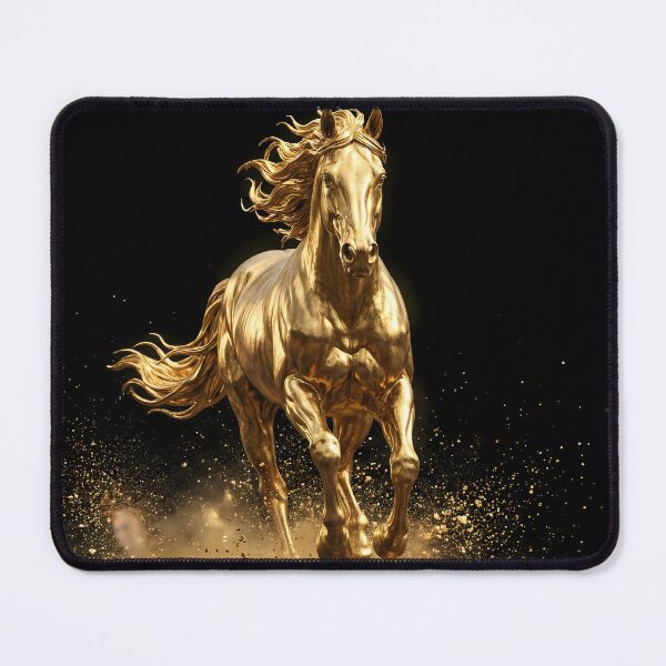 Item preview, Golden Stallion Run - Antique Gold Horse & Power designed and sold by Neon Nature Studio.