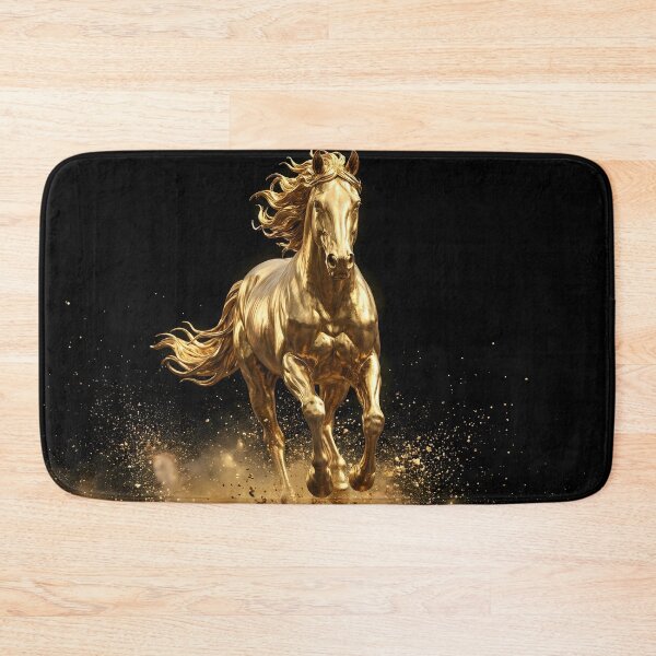 Item preview, Golden Stallion Run - Antique Gold Horse & Power designed and sold by Neon Nature Studio.