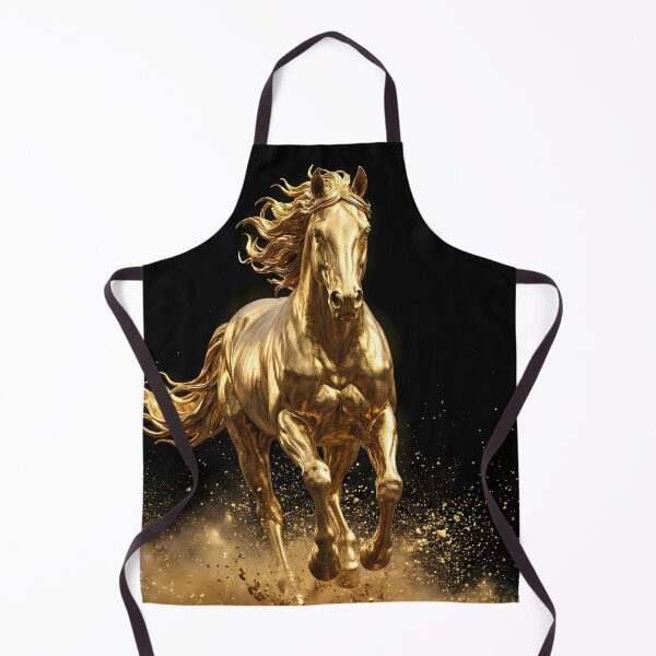 Item preview, Golden Stallion Run - Antique Gold Horse & Power designed and sold by Neon Nature Studio.