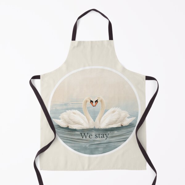 Item preview, Two Swans in Love - 'We Stay' Quote | Elegant and Peaceful Nature Art designed and sold by soletstudio.