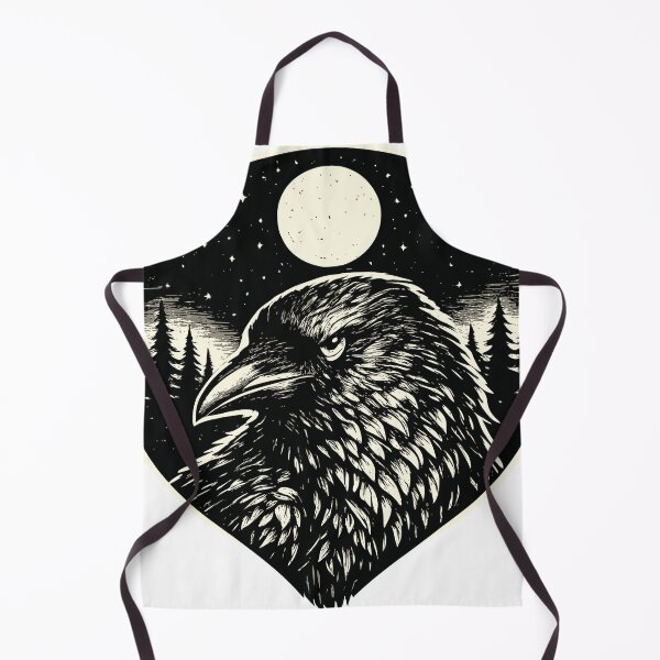 Item preview, Dark Messenger - Raven in Woodcut Style designed and sold by ZeitgeistSeason.