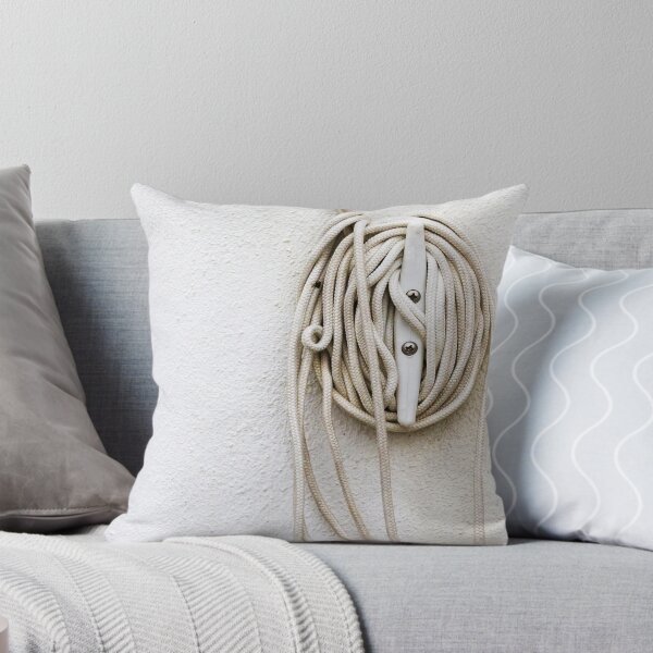 Item preview, Coiled Rope on Wall Hook With Long White Cord on Textured Wall designed and sold by Nmallia.